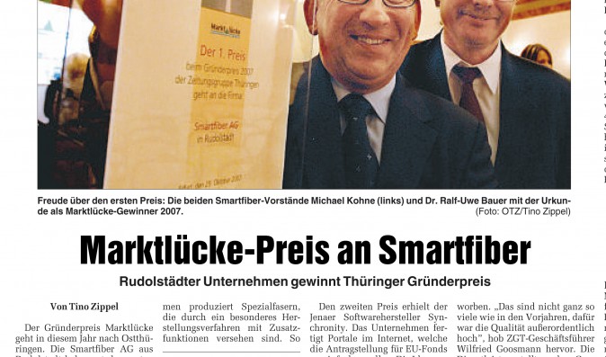 Market gap-price for smartfiber AG