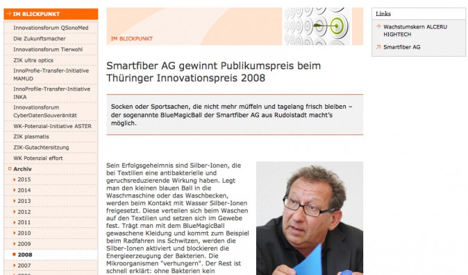 Smartfiber AG wins the Audience Award at the Thuringian Innovation Award 2008